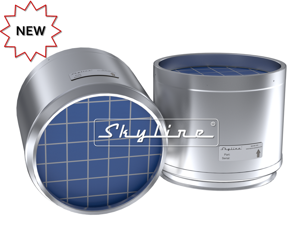 DJ0715 Skyline Aftermarket DPF for Detroit Diesel DD5 DD8 with "NEW" star denoting a new product