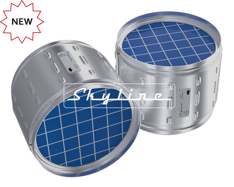 Skyline aftermarket DPF DJ0716 for Detroit Diesel DD5 and DD8 engines with NEW stamp in upper left corner